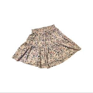 Floral Ruffled A-line Skirt